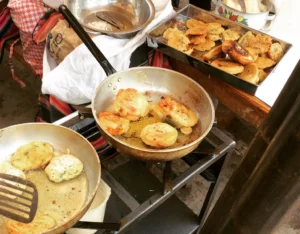 peruvian food in ollantaytambo, peru
