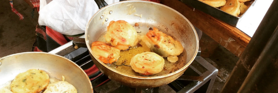 peruvian food in ollantaytambo, peru