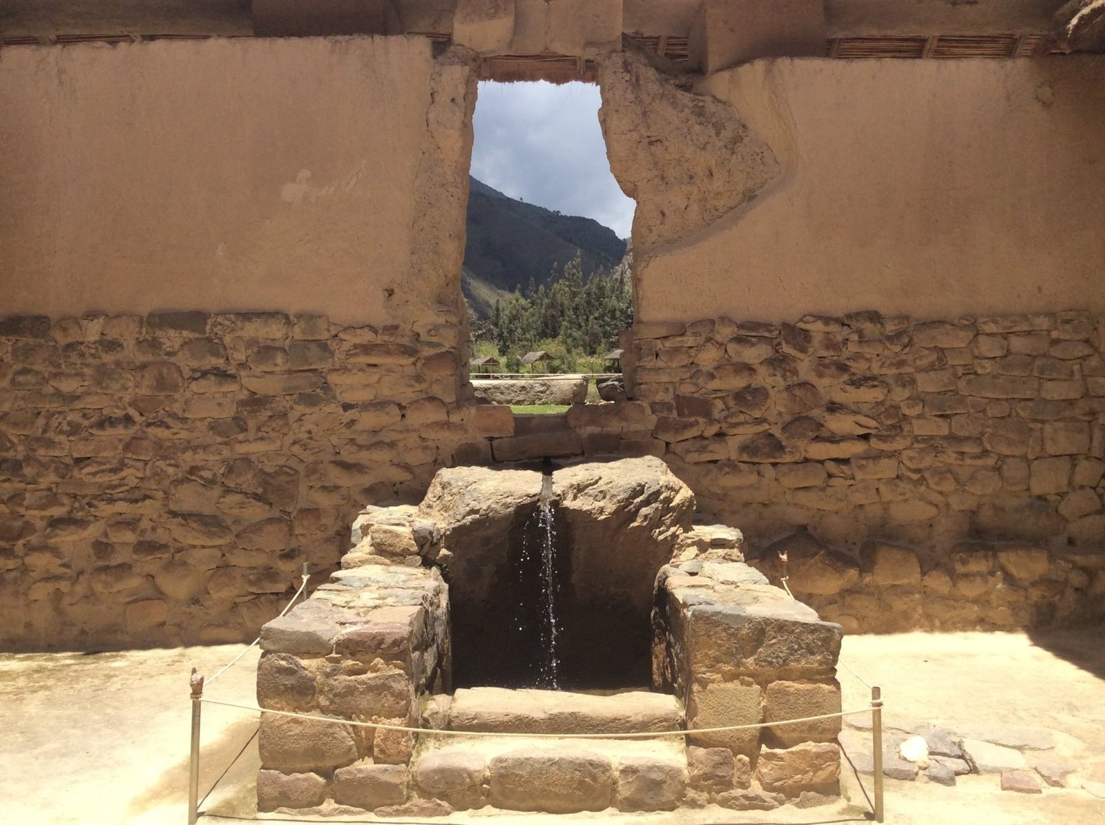 part of the ollantaytambo ruins in the sacred valley