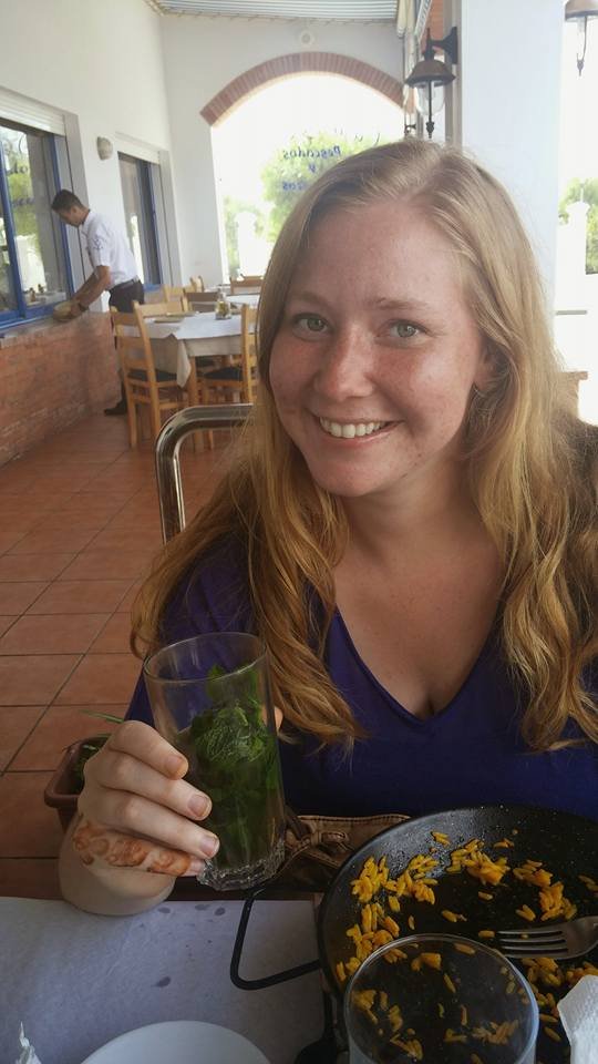 Casually drinking mint tea while in Asila, Morocco