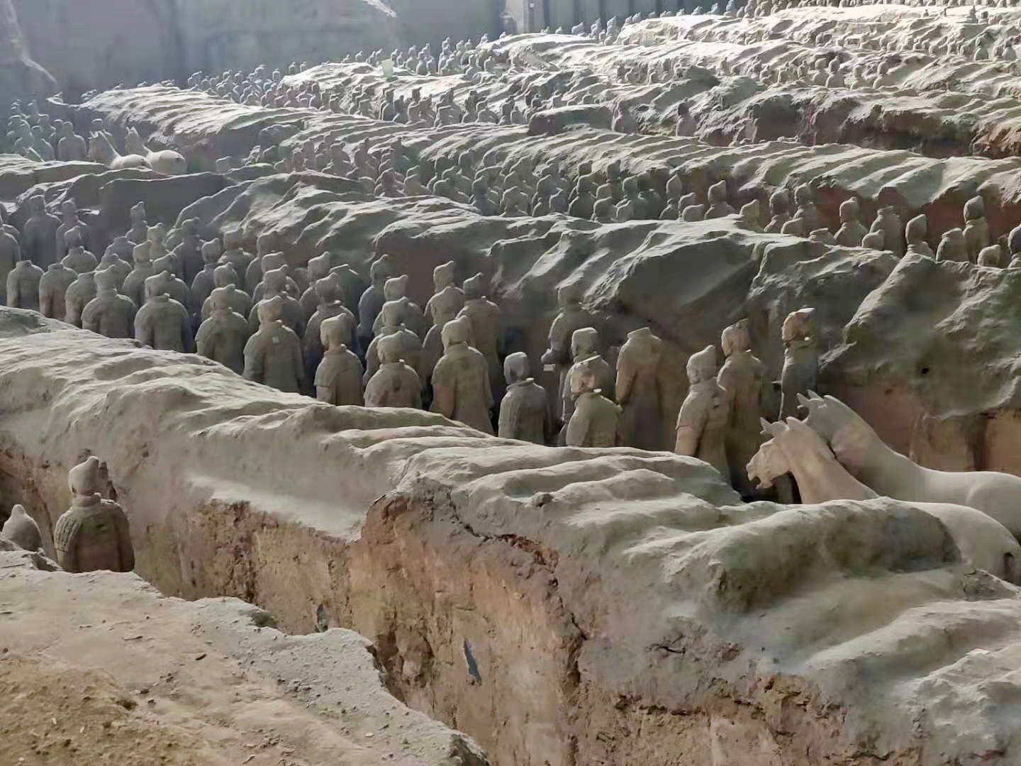 Visiting the Terracotta Soldiers in Xi'an during a Chinese holiday. 