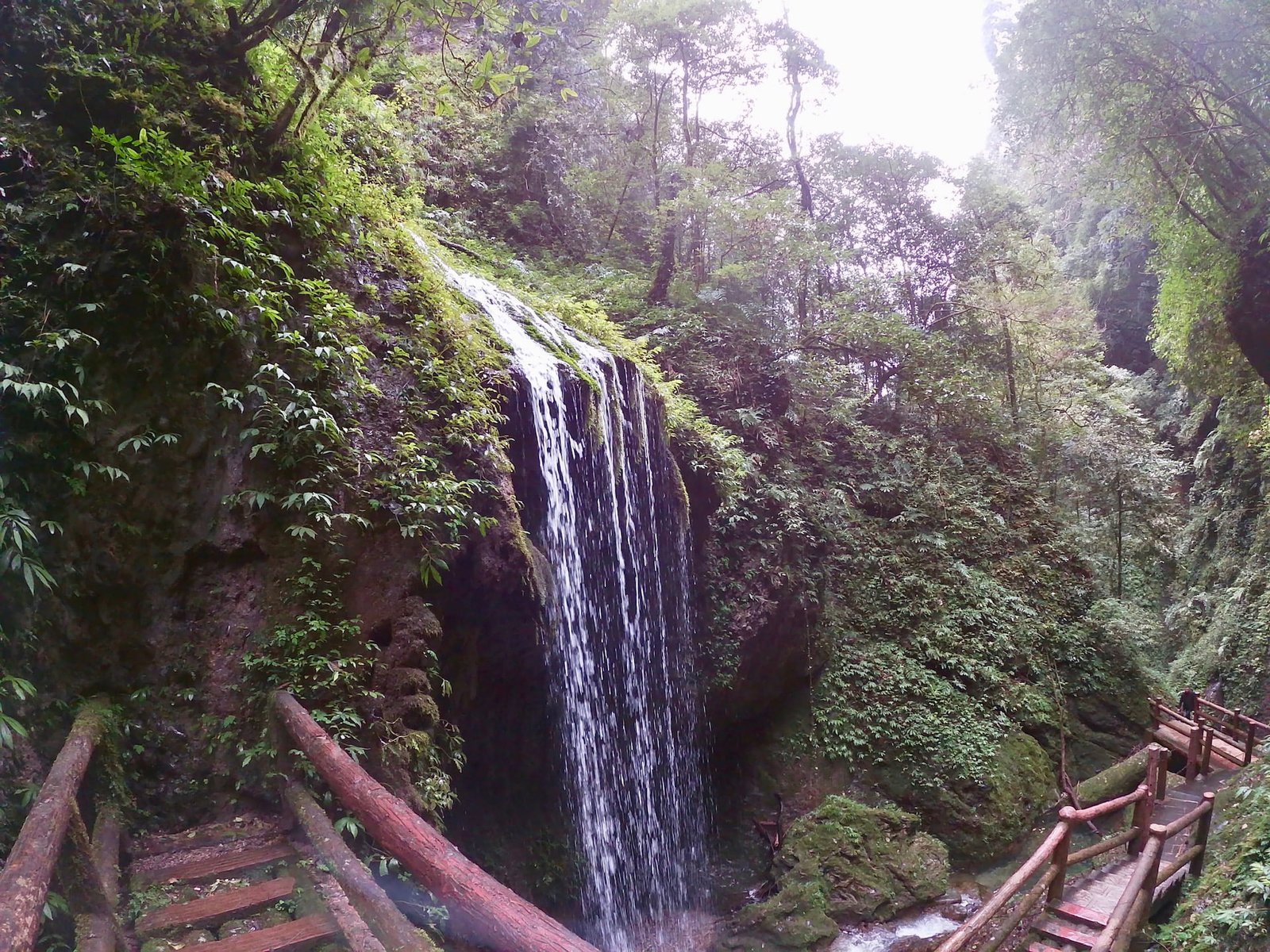 Beautiful waterfalls at qingchengshan back mountain