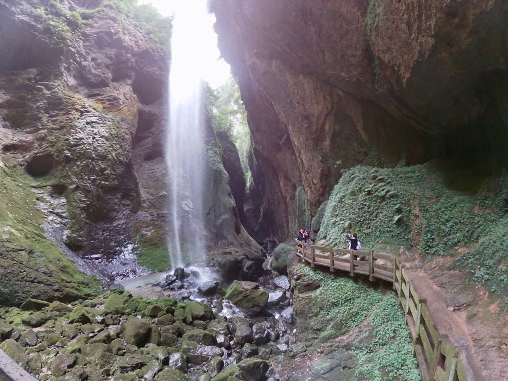 A cascading waterfall at Longshui Gorge in Wulong, China, one of the top things to do there.
