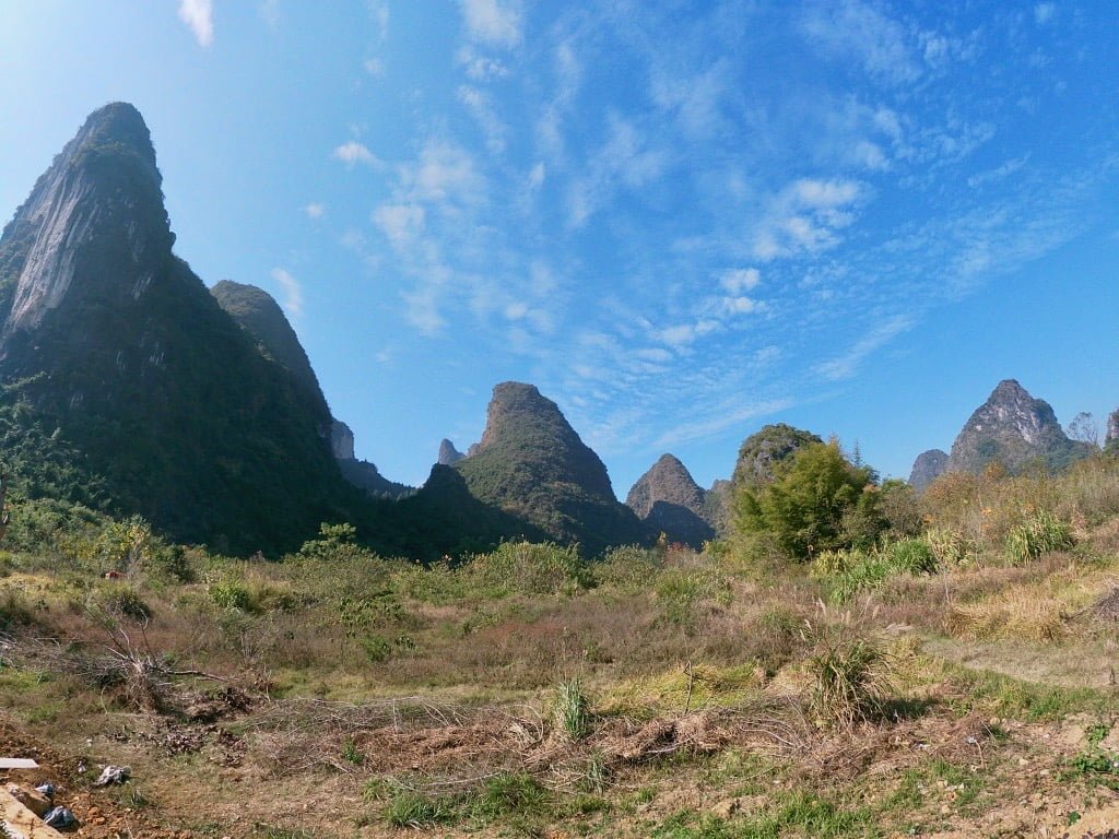 Karst mountains and clear skies on the Yangshuo 10-mile gallery cycling route