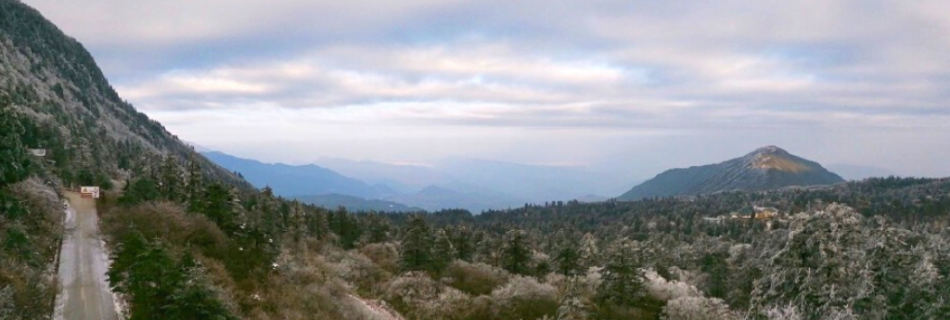 The Emei Shan hike; a picture taken in Leidongpin, 7 kilometers from the top of the mountain